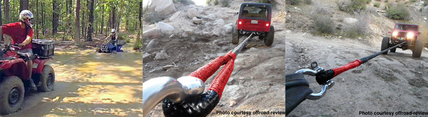 1-1/2 X 30' Kinetic Recovery Tow Rope – 74,000 Lbs Capacity – Red/Black Offroad Snatch Strap